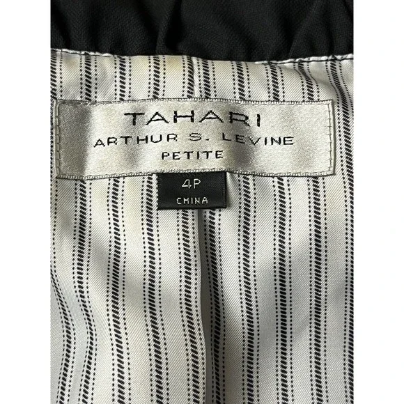 Tahari ASL Black Button Up Womens Blazer Jacket  Petite 4P Business Casual - Picture 7 of 9